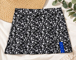 Tranquility Colorado Clothing Skort Women's L Black White Floral Pull-on Golf